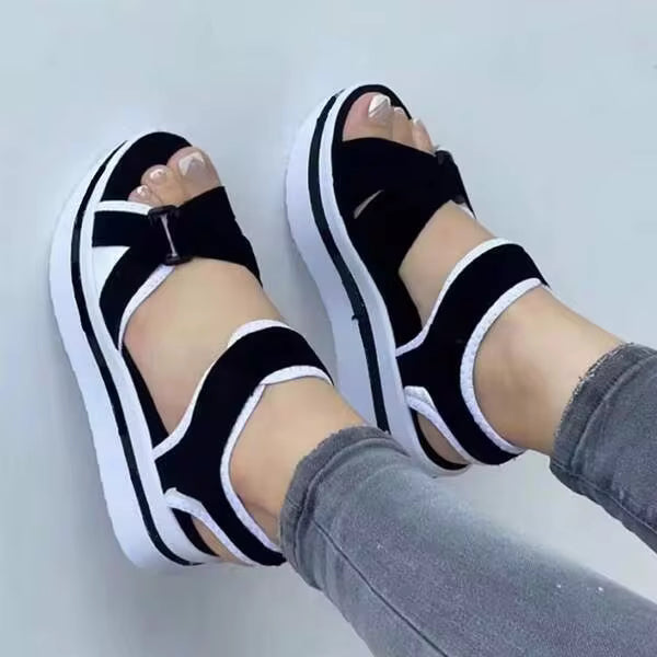 Women's High Heel Sandals - Casual Summer Outdoor Wedges With Adjustable Platform For Comfortable Travel & Leisure